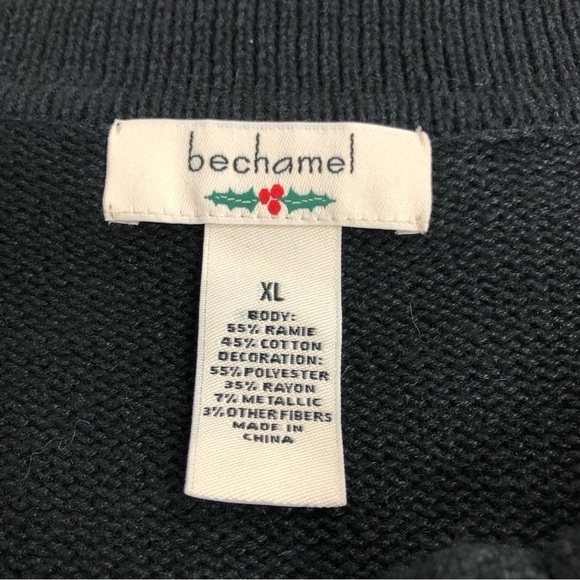 Bechamel women’s xl holiday button up vest ugly Christmas sweater festive knit - Picture 3 of 10